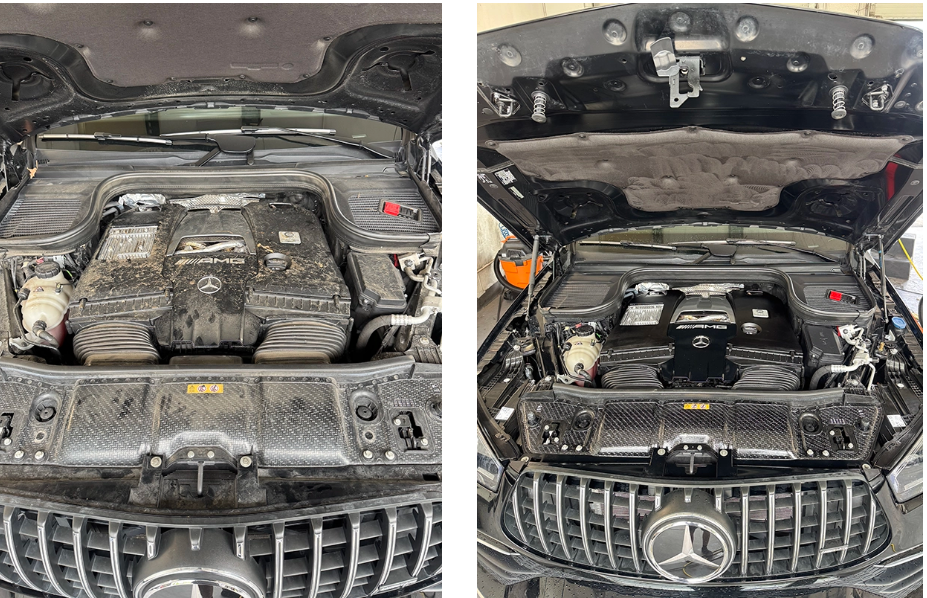 before and after engine detailing